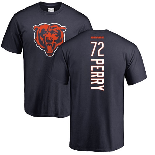 Chicago Bears Men Navy Blue William Perry Backer NFL Football #72 T Shirt